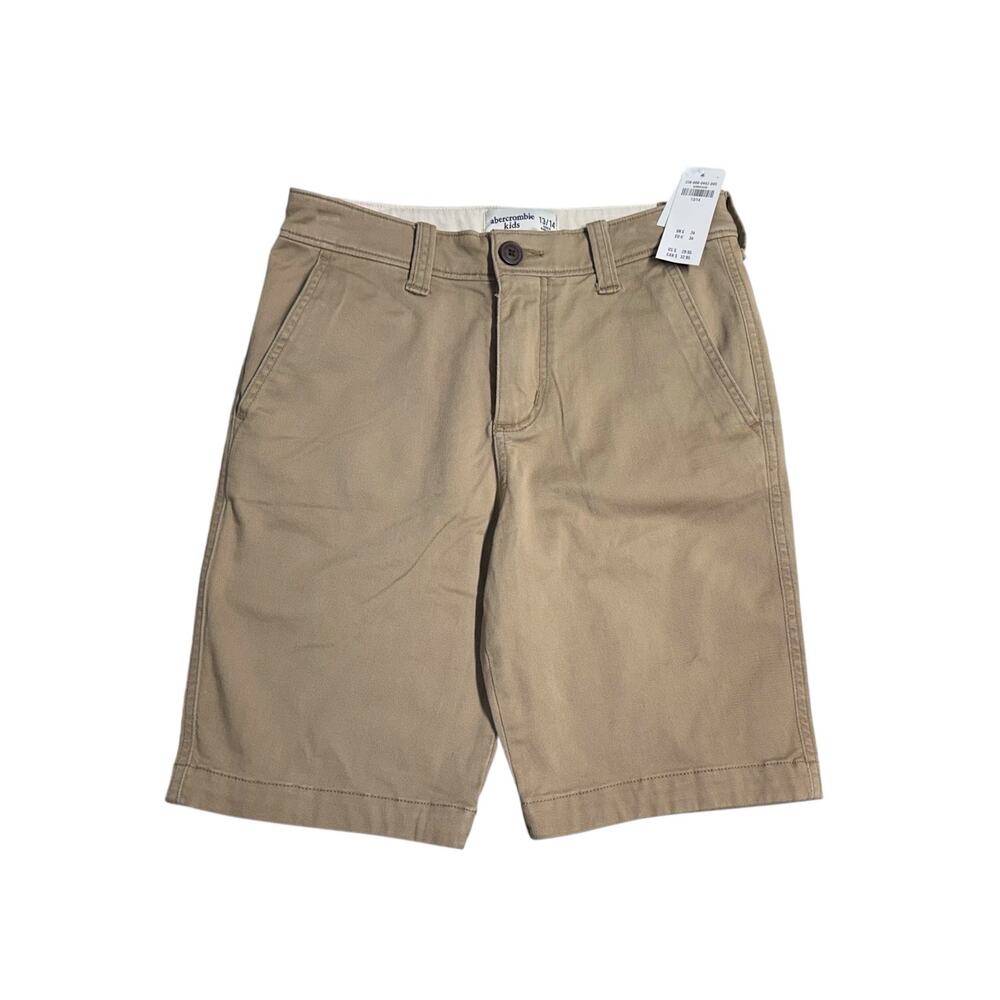 Abercrombie Boy’s Flat Front Shorts Khaki size 13/14 NWT